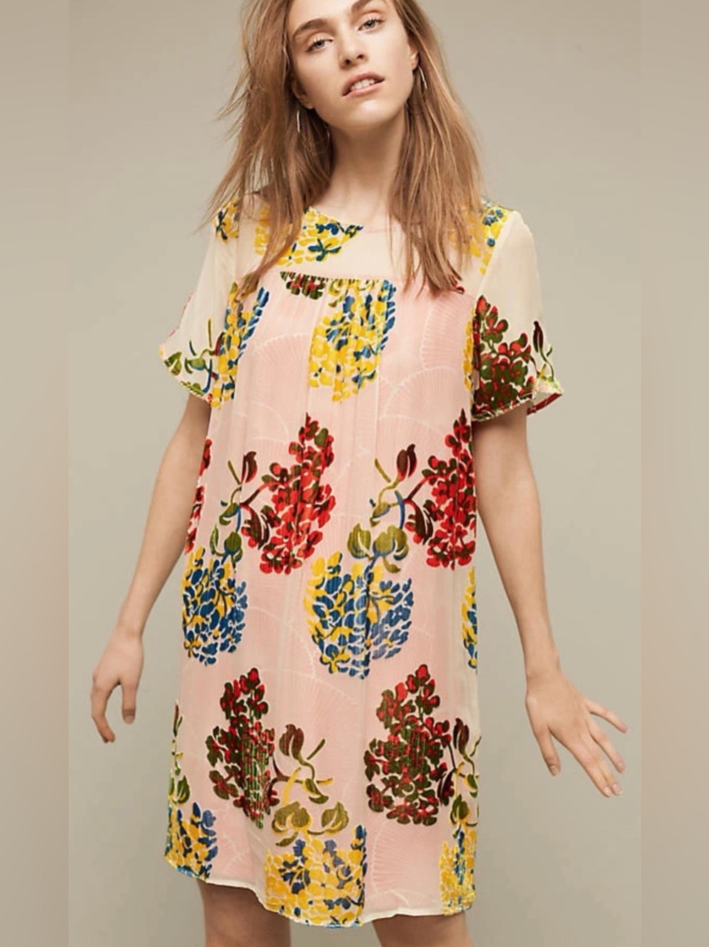 Maeve by Anthropologie Flower Market Swing Dress Size Medium - C8-075